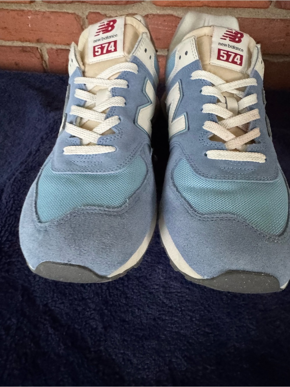 New Balance 574 Light Blue Suede & Mesh Sneakers - Picture 5 of 9